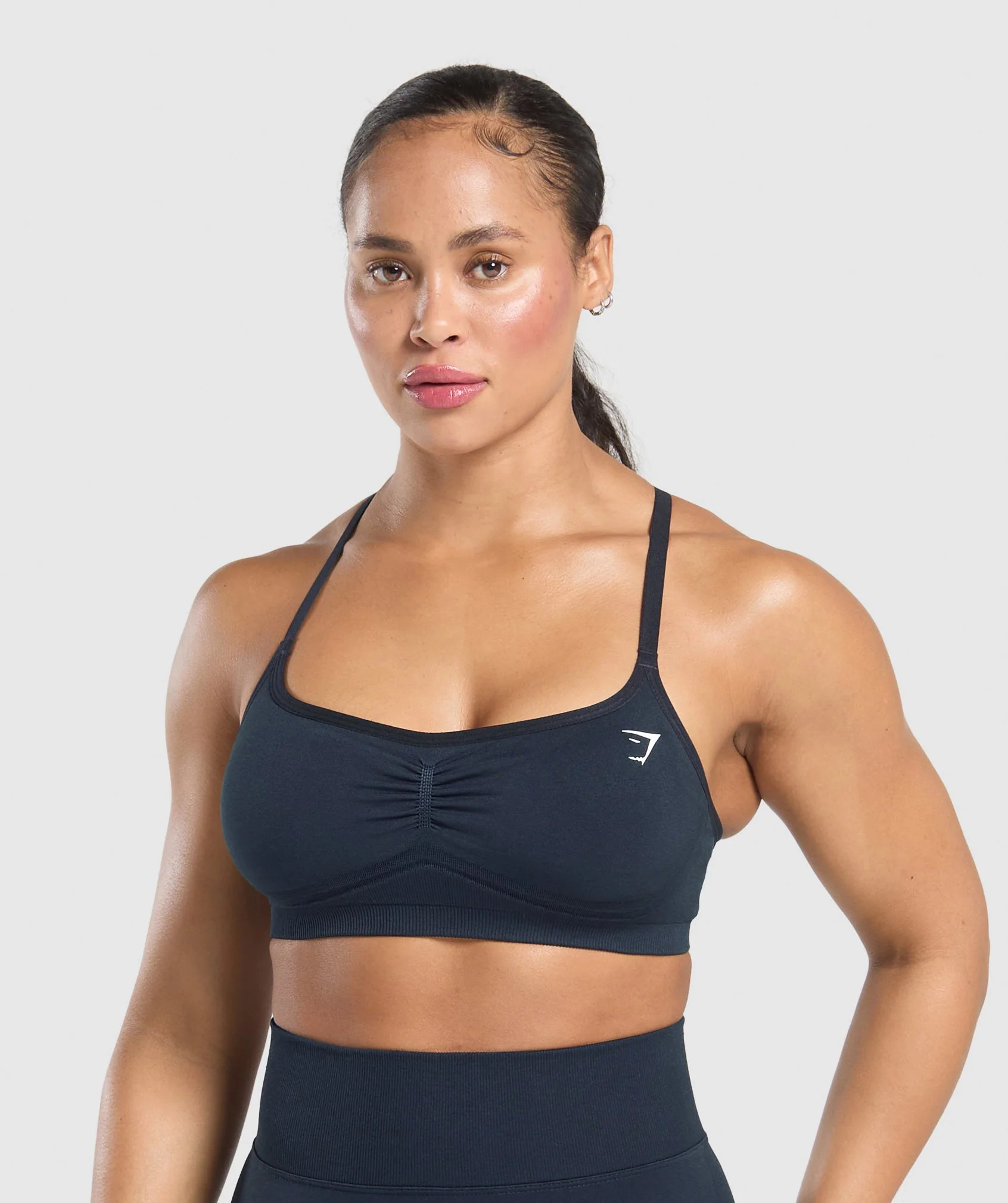 Gymshark Lift Seamless Sports Bra - Midnight Blue/Black Marl | Gymshark EU
