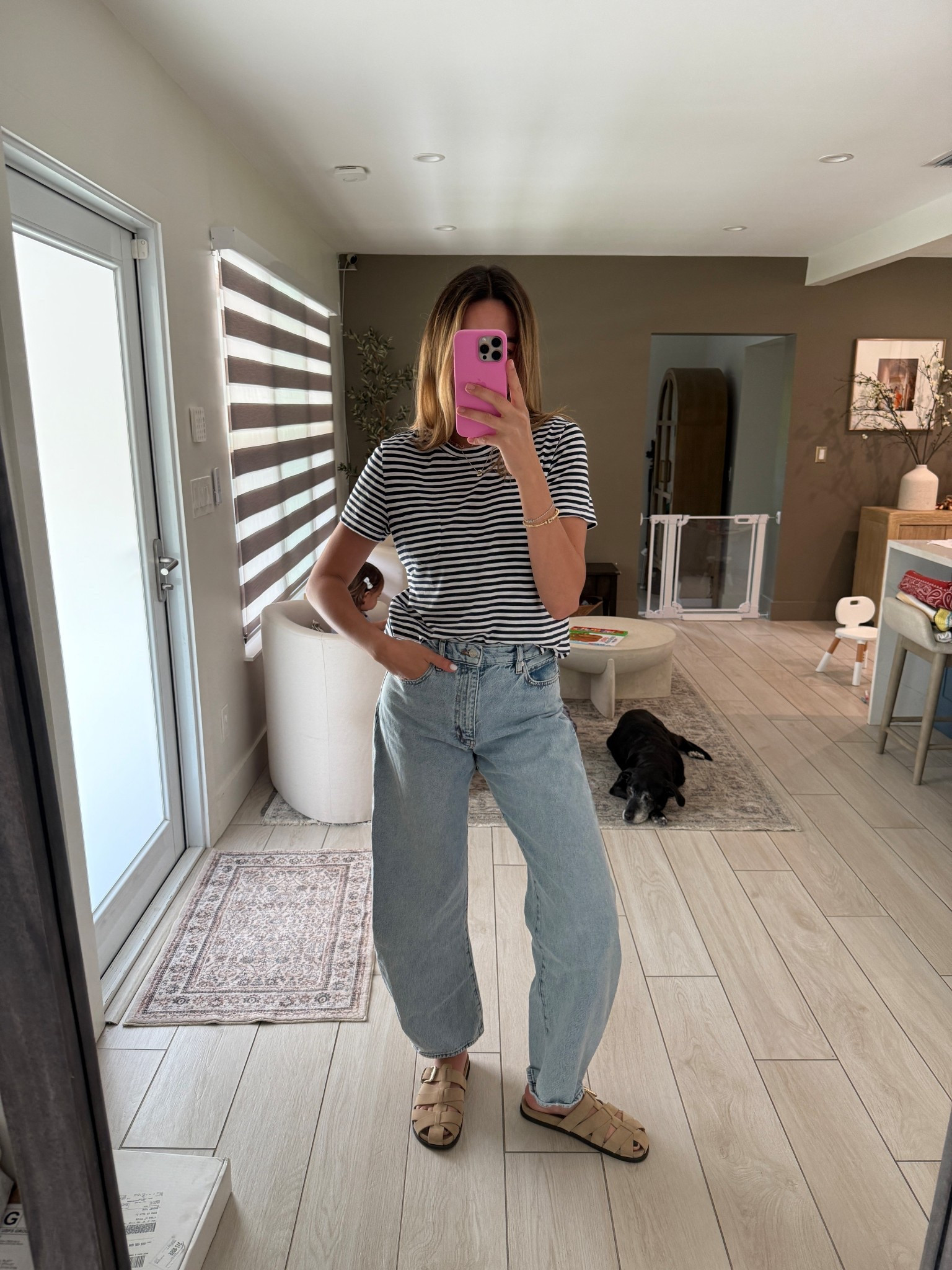 Comfy fit! Sandals are Zara but sold out so linking the closest I could find. Sized up to a Medium in the shirt. True to size in jeans  

#LTKFindsUnder100 #LTKSeasonal #LTKautumn