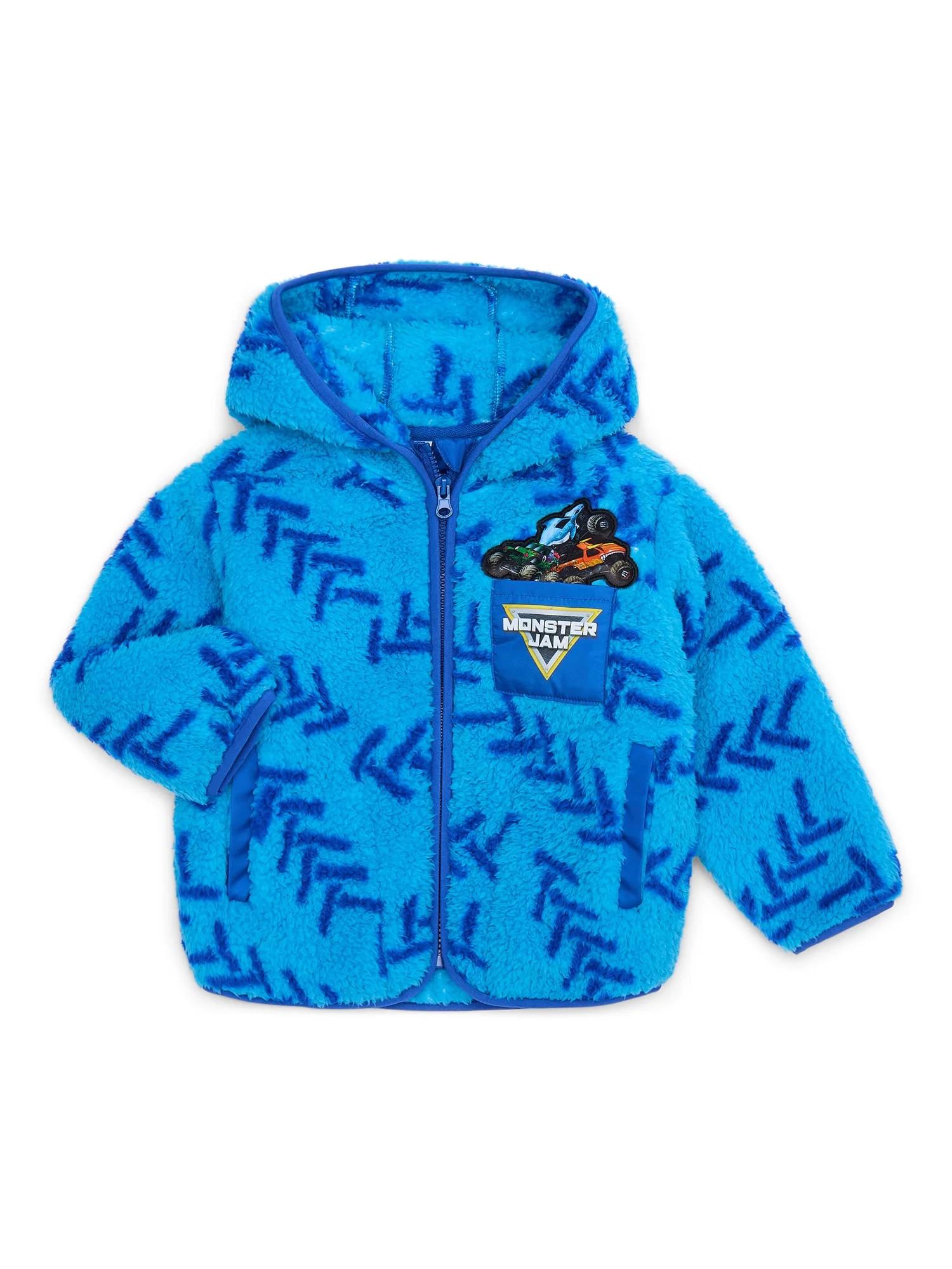 Character Toddler Boy Faux- Shearling Zip Jacket with Hood, Sizes 2T-5T | Walmart (US)