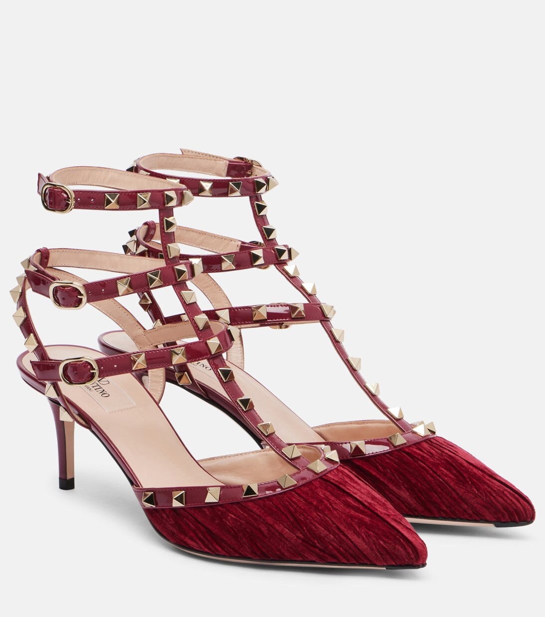 Rockstud 65 velvet and leather pumps | Mytheresa (US/CA)