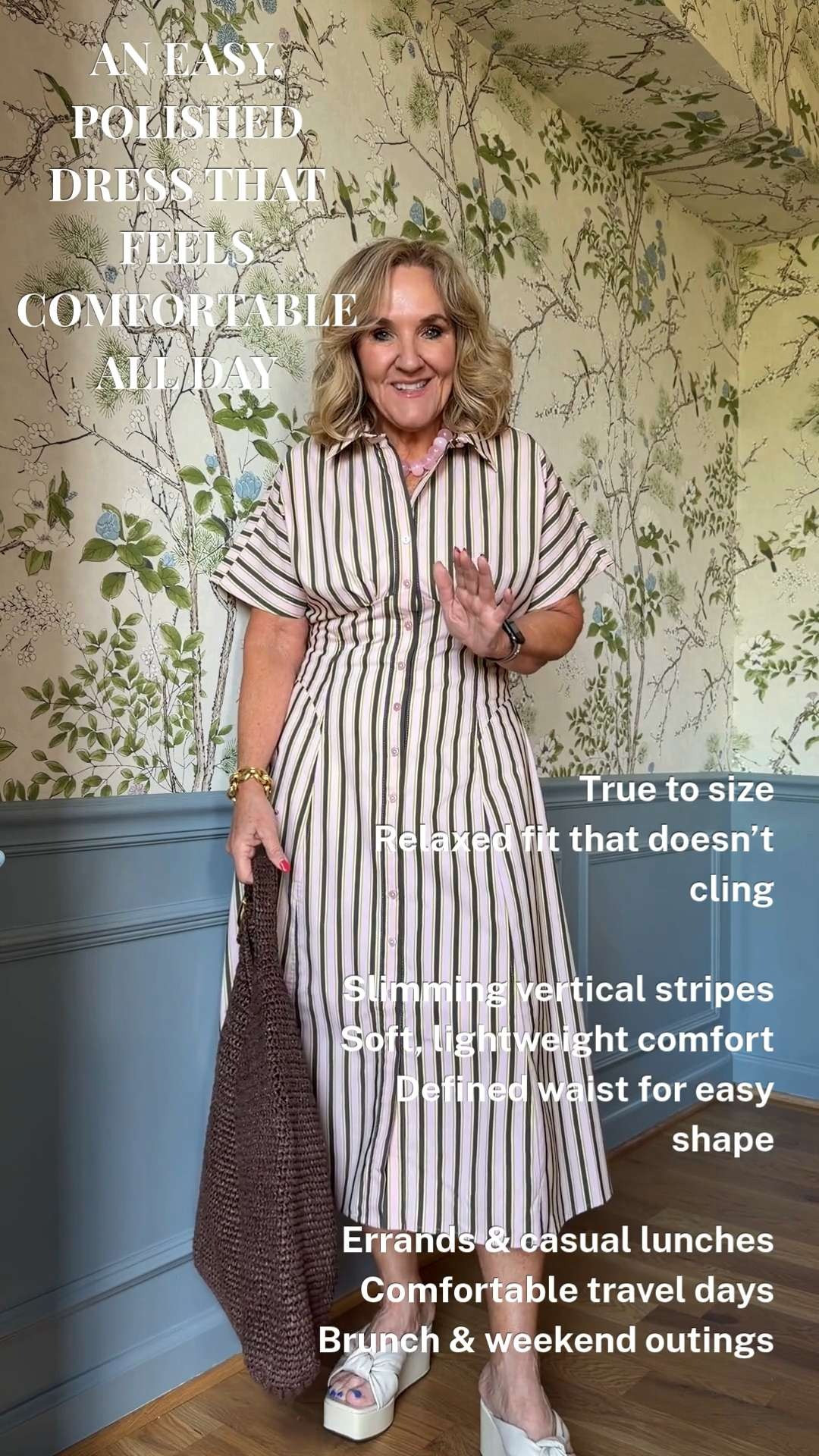 🫶 Anthropologie 20% off with code NANETTE20 ✨

Wearing the striped dress in a size small petite. Love how the relaxed fit feels comfortable and easy while the vertical stripes create such a flattering, elongated look. The defined waist gives shape without feeling tight, making this one of those dresses that’s effortless to wear all day.

#LTKMothersDay #LTKOver40