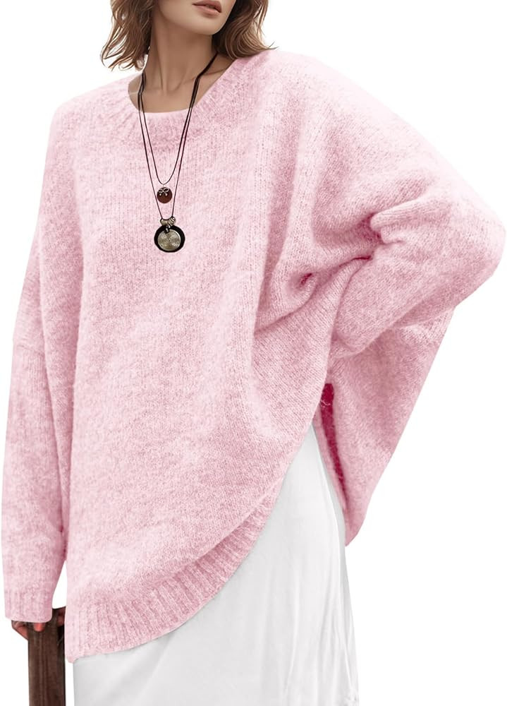UNCLECAT Women's Oversized Sweaters Trendy Knit Sweater Tops Long Sleeve Crewneck Casual Pullover | Amazon (US)