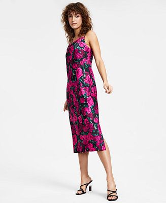 Women's Printed Sleeveless Midi Slip Dress, Created for Macy's | Macys (US)
