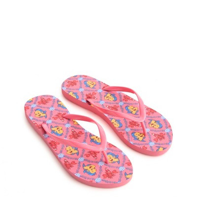 Vera Bradley Women's Outlet Disney Printed Essential Flip Flops Ariel's Pink Lagoon | Target