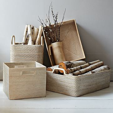 Modern Weave Basket Collection - Whitewash | West Elm (US)