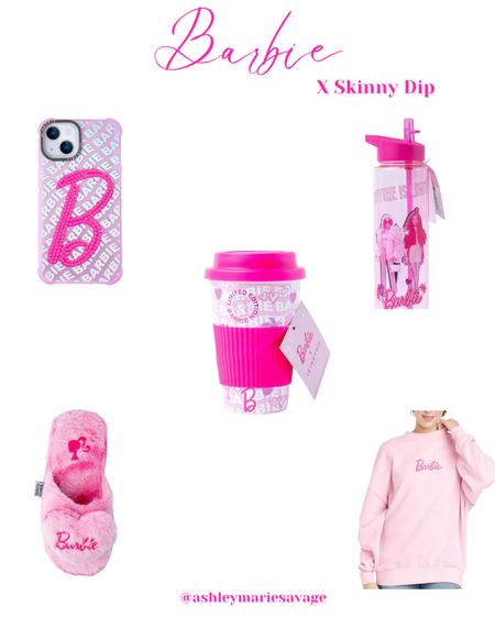 Barbie, skinny dip, water bottle, cup, phone case, slippers, graphic sweatshirt, pink 

#LTKSeasonal #LTKstyletip #LTKfindsunder100