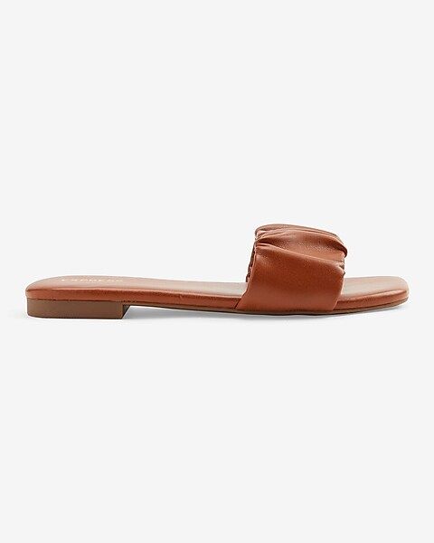 Ruched One Band Slide Sandals | Express