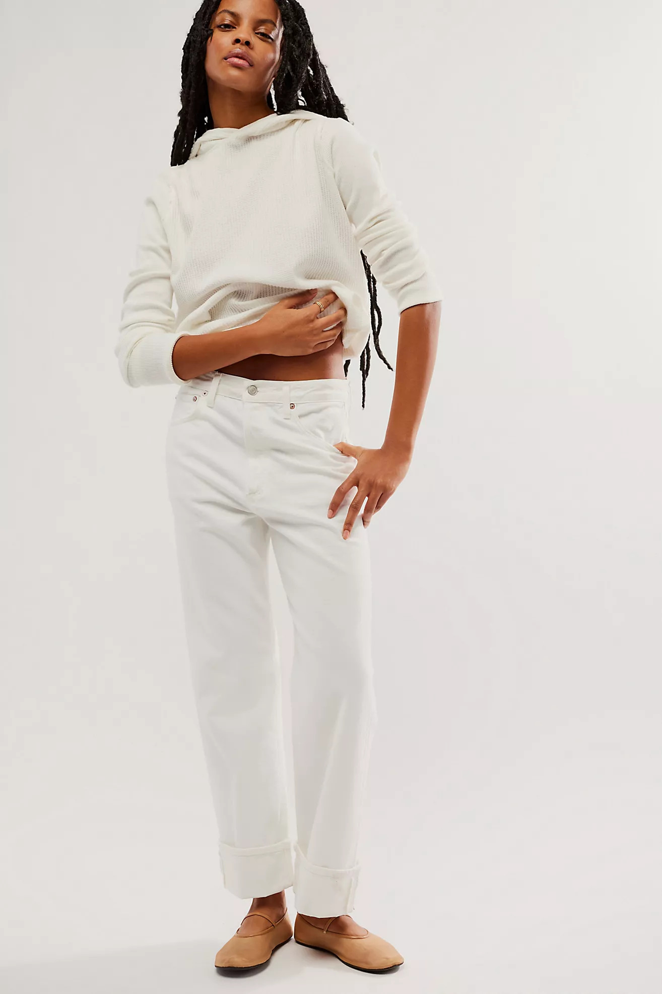 AGOLDE Fran Low-Slung Straight Jeans | Free People (UK)