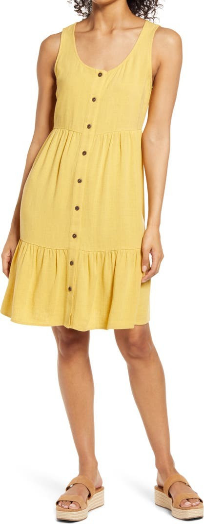 Front Button Tiered Tank Dress | Nordstrom