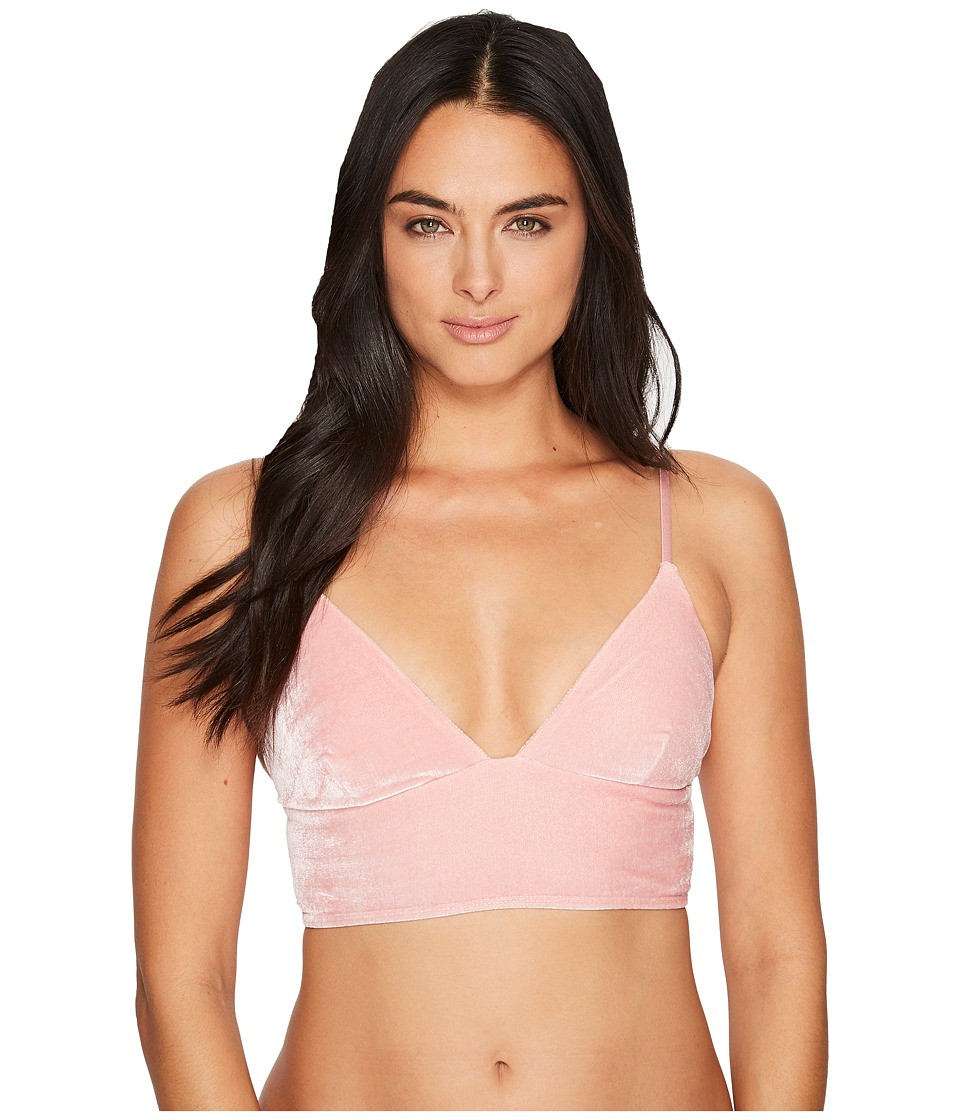 Spiritual Gangster - OM Namaste Velvet Bralette (Blush) Women's Bra | 6pm