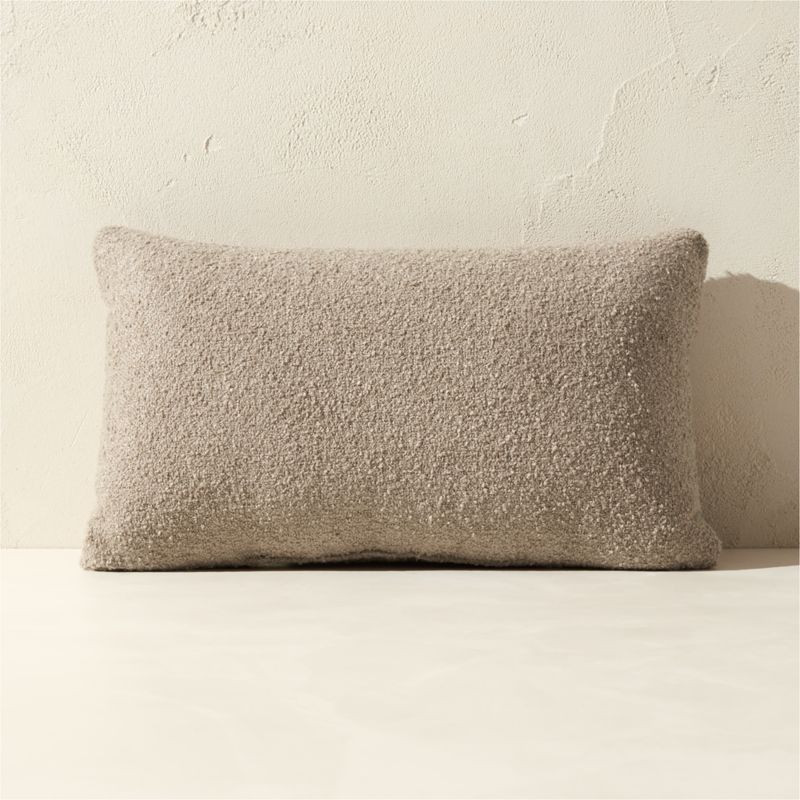 Silves Sand Boucle Outdoor Throw Pillow 20"x12" + Reviews | CB2 | CB2