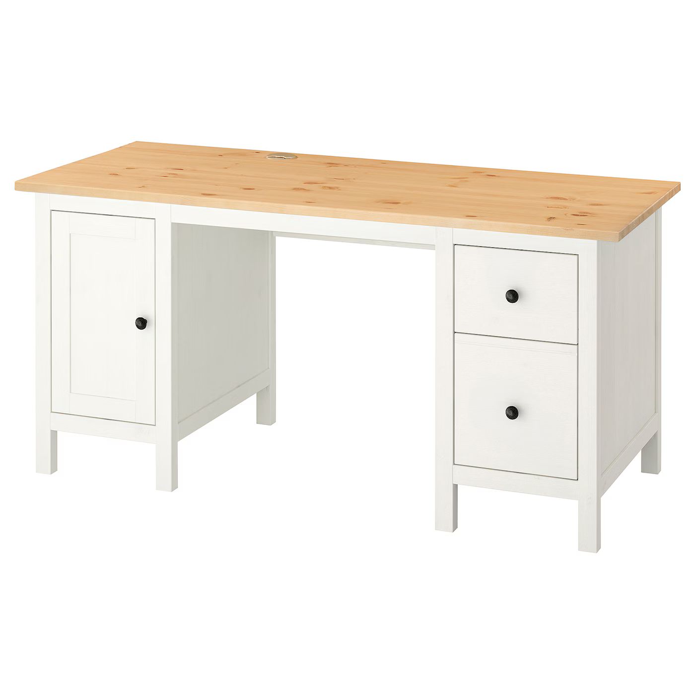 HEMNES Schreibtisch, weiß gebeizt/hellbraun, 155x65 cm - IKEA Deutschland | IKEA (DE)