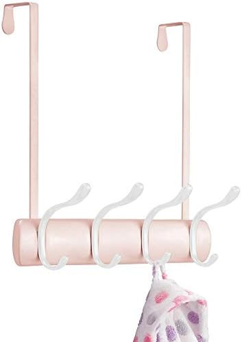 mDesign Decorative Over Door 8 Hook Metal Storage - Long Easy Reach Organizer Rack for Jackets, C... | Amazon (US)