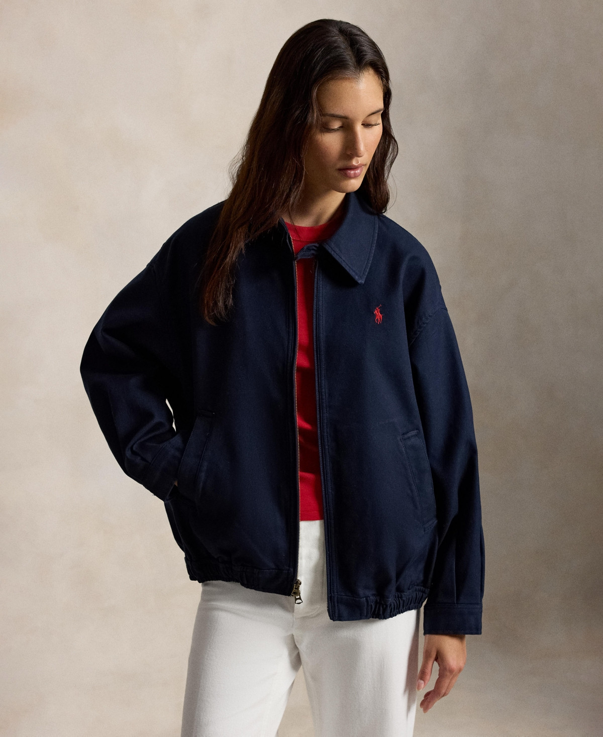 Polo Ralph Lauren Women's Long-Sleeve Bomber Jacket - Lauren Navy | Macy's
