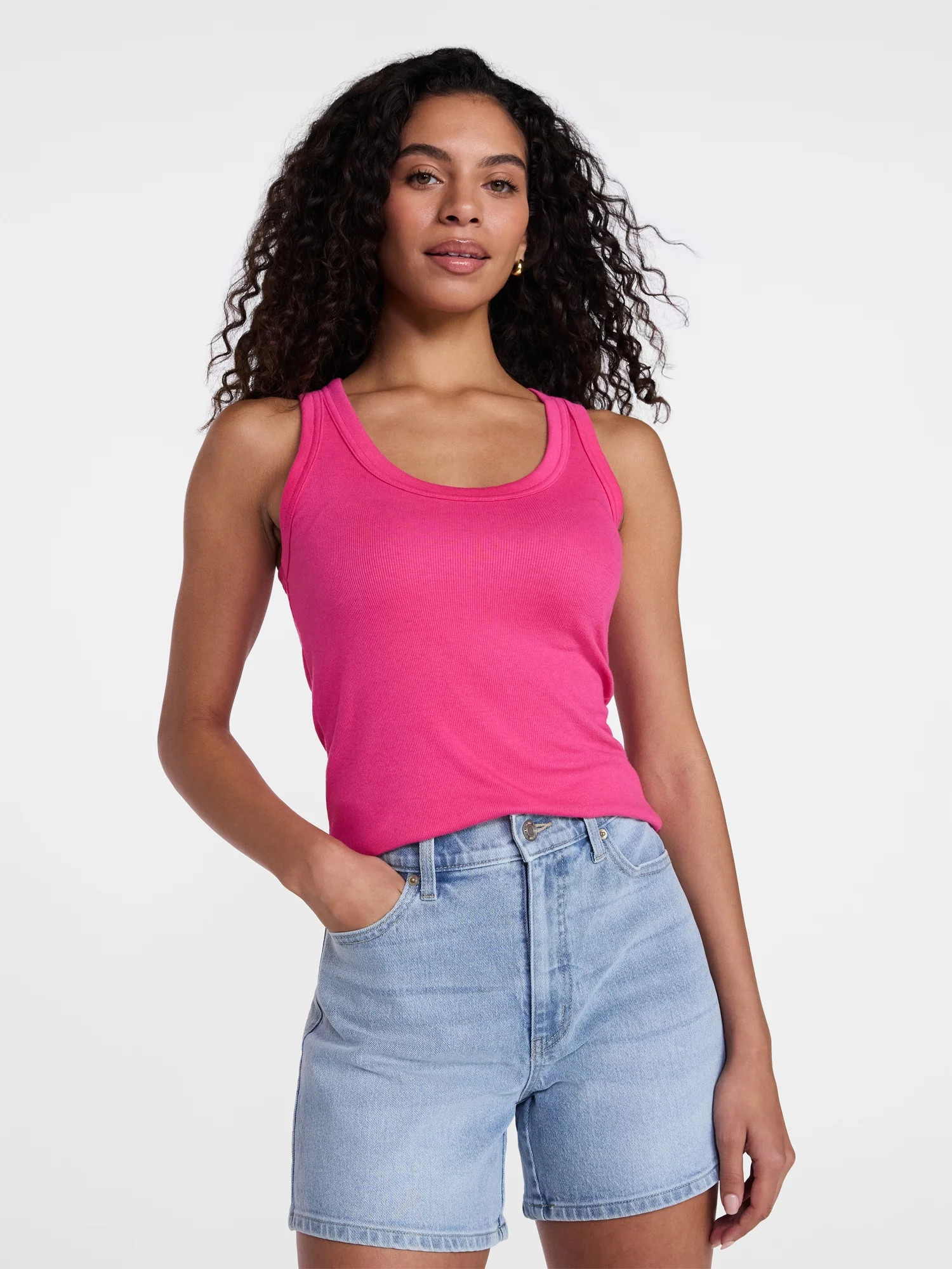 Time and Tru Women's Ribbed Tank Top, Sizes XS-XXXL | Walmart (US)