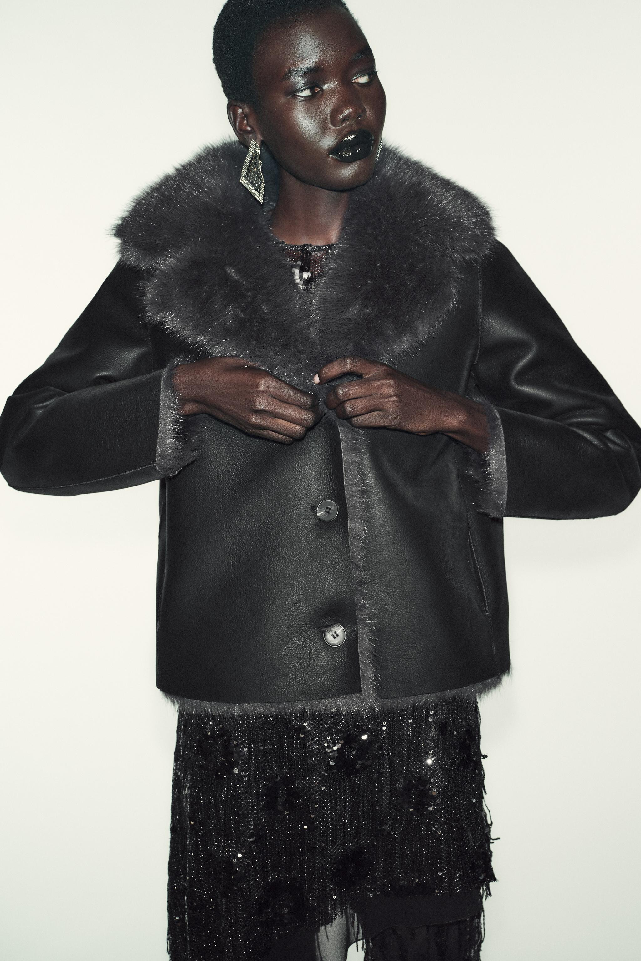 REVERSIBLE FAUX FUR SHORT COAT | Zara US