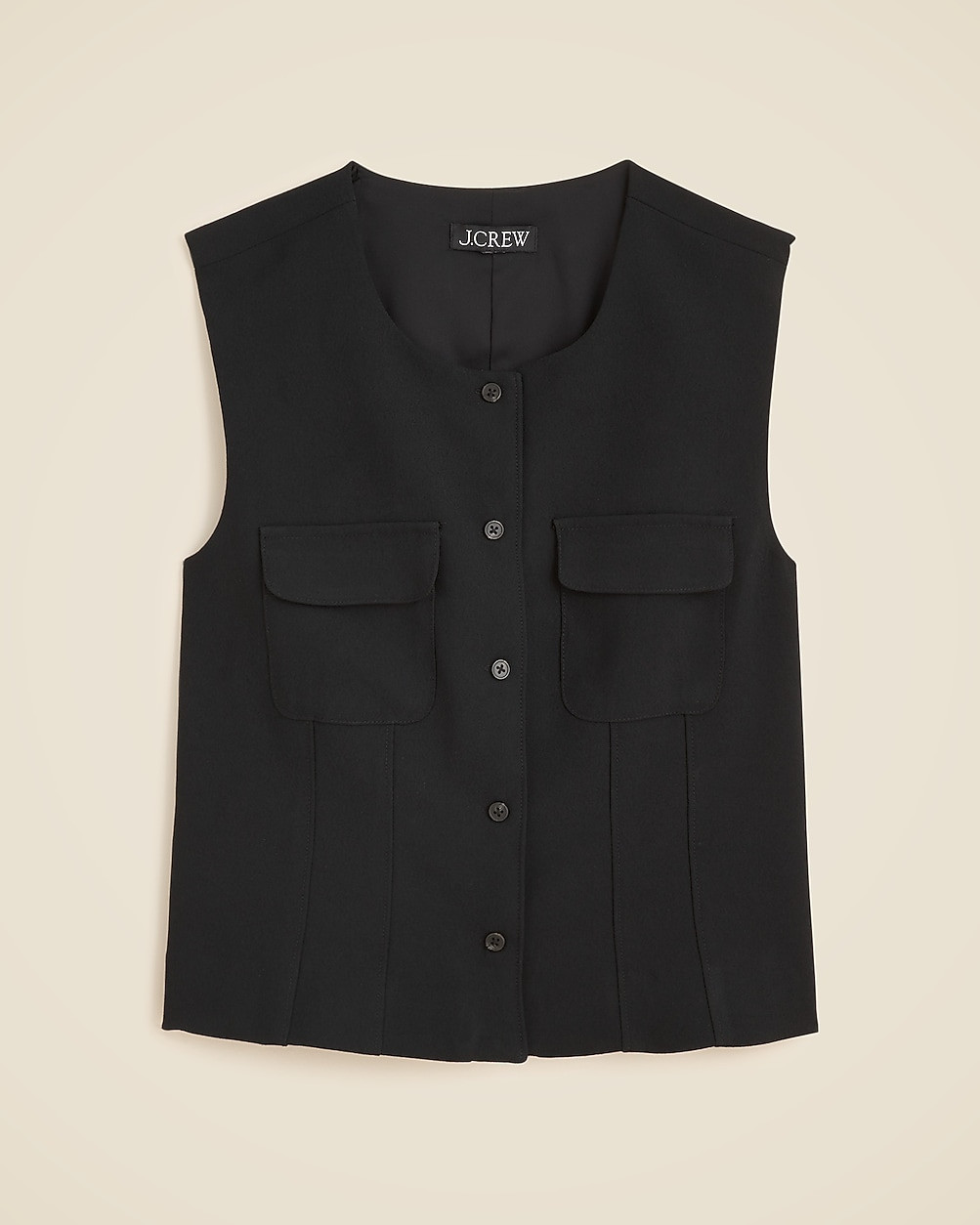 Crewneck vest in city crepe | J. Crew US