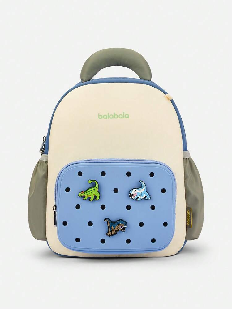 Balabala Kids Unisex Backpack 2026, Removable Patch Design, Comfortable Soft Straps, Casual School Bag, Durable Lightweight Material | SHEIN
