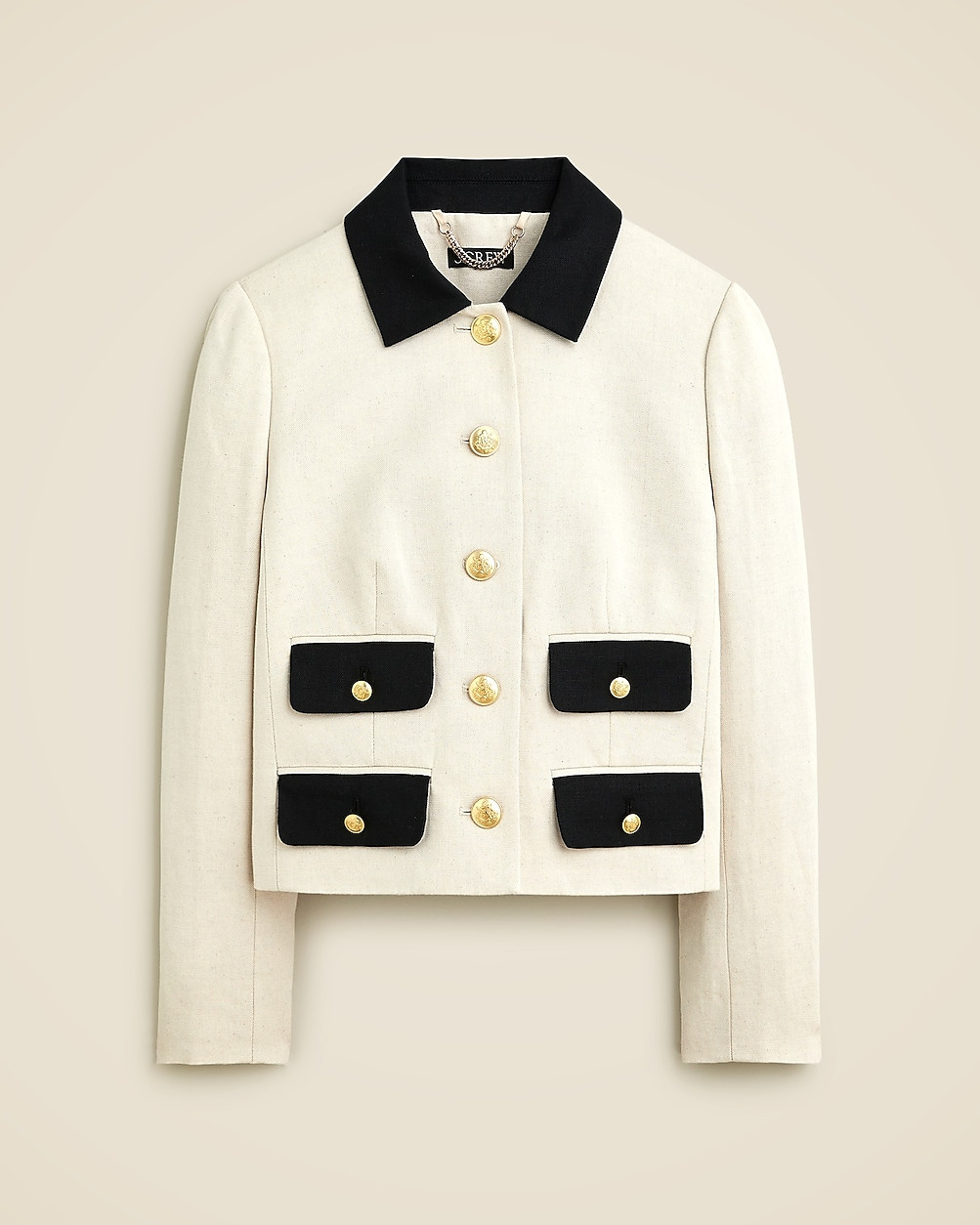 Contrast lady jacket in textured linen blend | J. Crew US