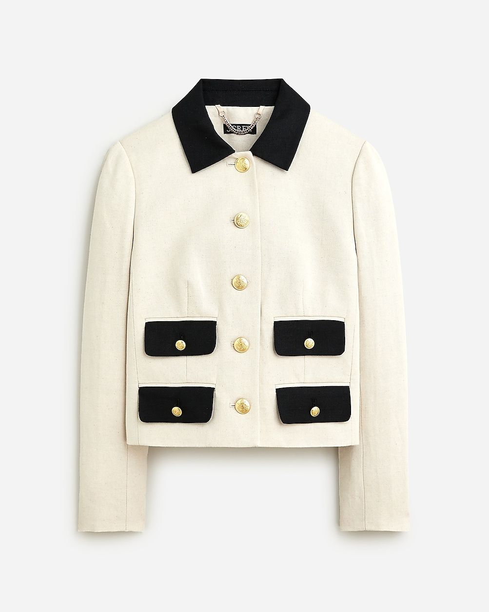 Contrast lady jacket in textured linen blend | J.Crew US