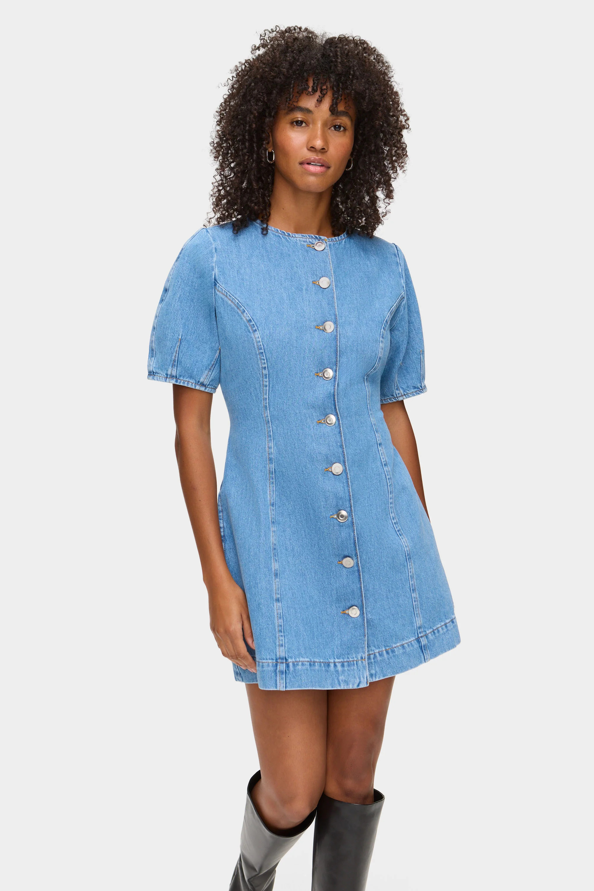ALIGNE Waisted Denim Dress - Blue | Aurelia | ALIGNE UK & EU