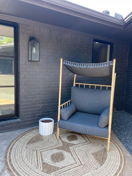 I still need few things for this cozy corner. Like a side table, plant, foot rest and maybe a few other things, BUT I just got this outdoor rug today to “frame” the space and I’m obsessed. It’s currently on sale for only $104. This is the 6’7” round! 

#LTKSeasonal #LTKsalealert #LTKhome
