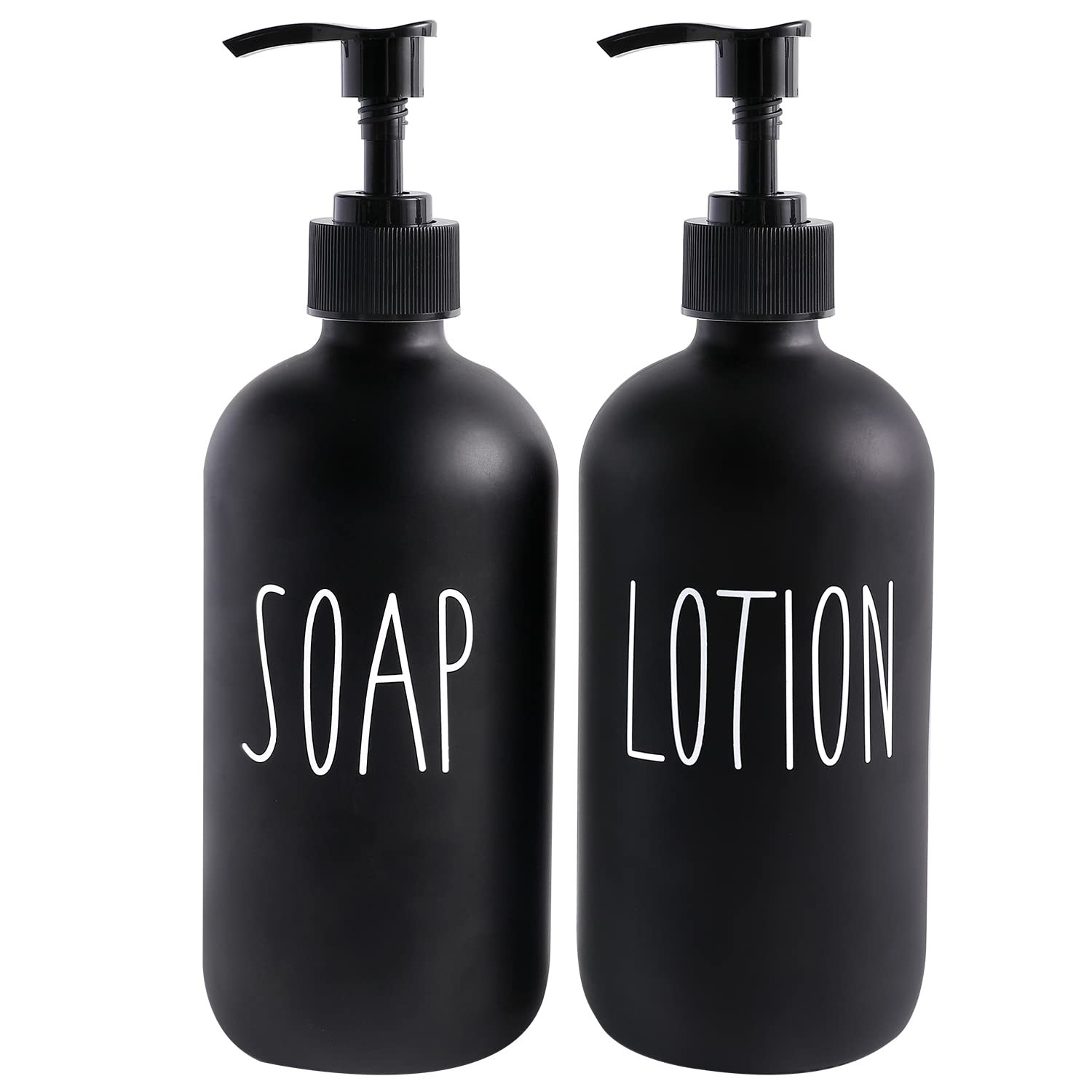 MOMEEMO Matte Black Soap Dispenser Bathroom Set, Contains Hand Soap Dispenser and Lotion Dispenser.  | Amazon (US)