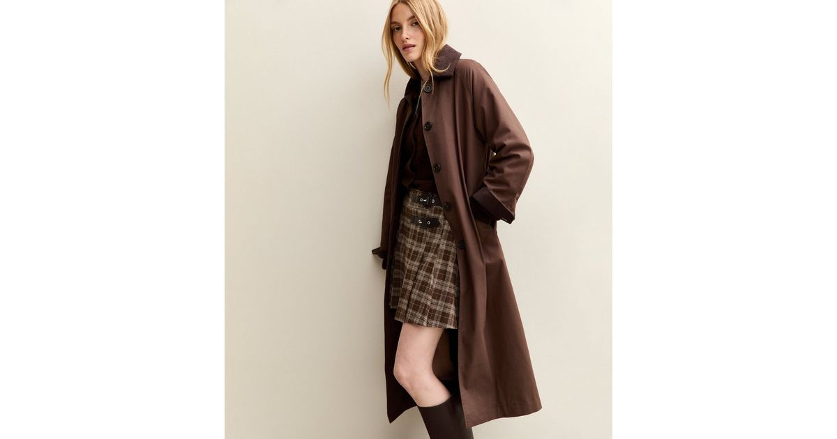 Brown Pleated Check Mini Skirt | New Look | New Look (UK)