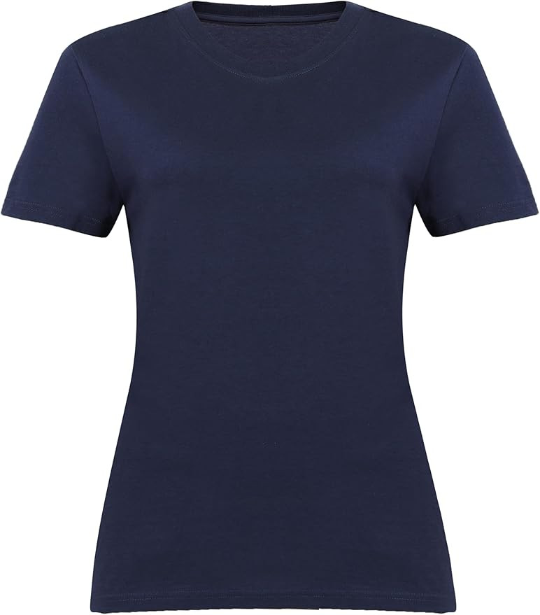 Tshirts for Women Tops Round Neck Short Sleeves Summer Tees Beach Vacation Outfits Casuals Soft C... | Amazon (US)