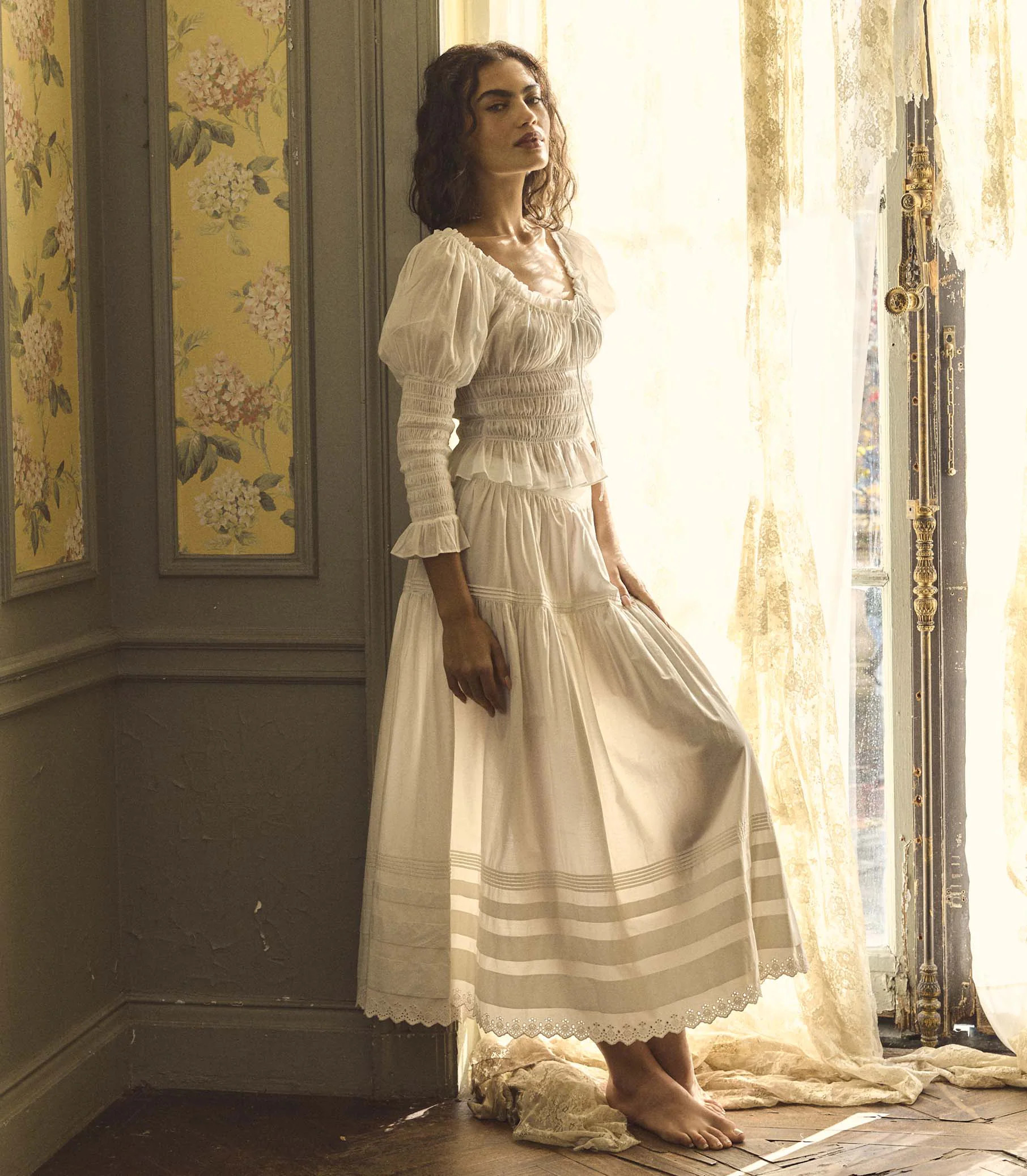 Sebastiane Skirt - Powder | DÔEN | DOEN