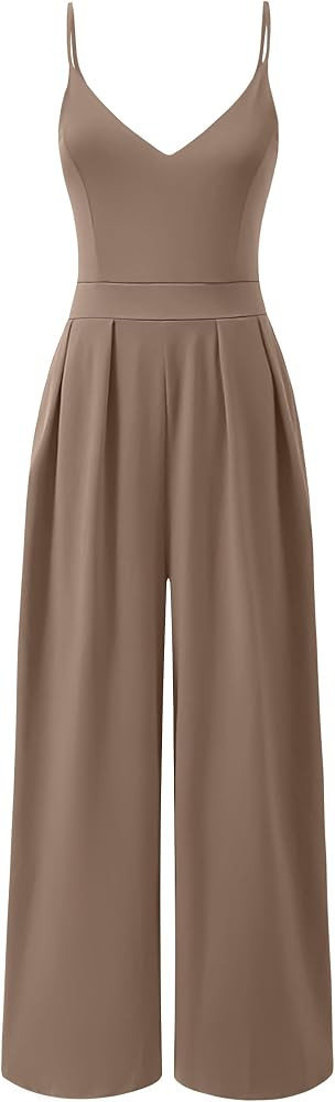 ANRABESS Jumpsuits for Women Dressy Summer Casual Wide Leg One Piece Romper | Amazon (US)