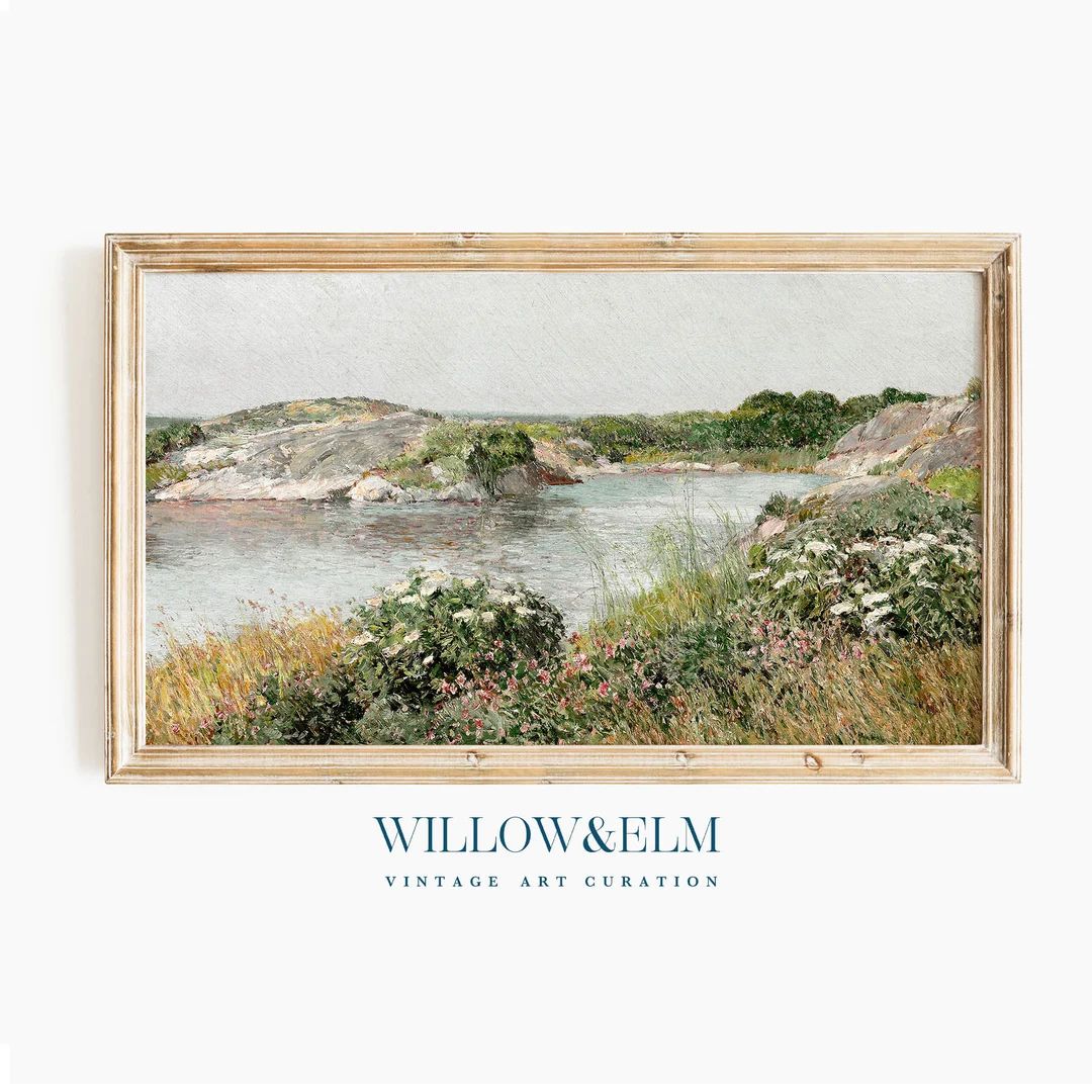 Samsung Frame TV Art Spring Lake | Wildflower Meadow | Vintage Oil Painting | Digital Download | Etsy (US)