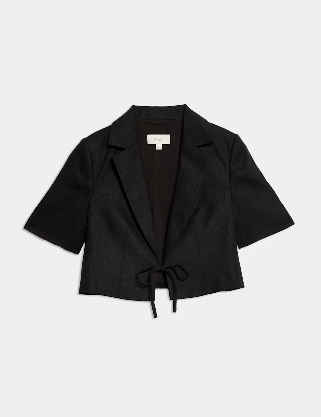 Linen Twill Rich Cropped Short Sleeve Jacket | Marks & Spencer (UK)