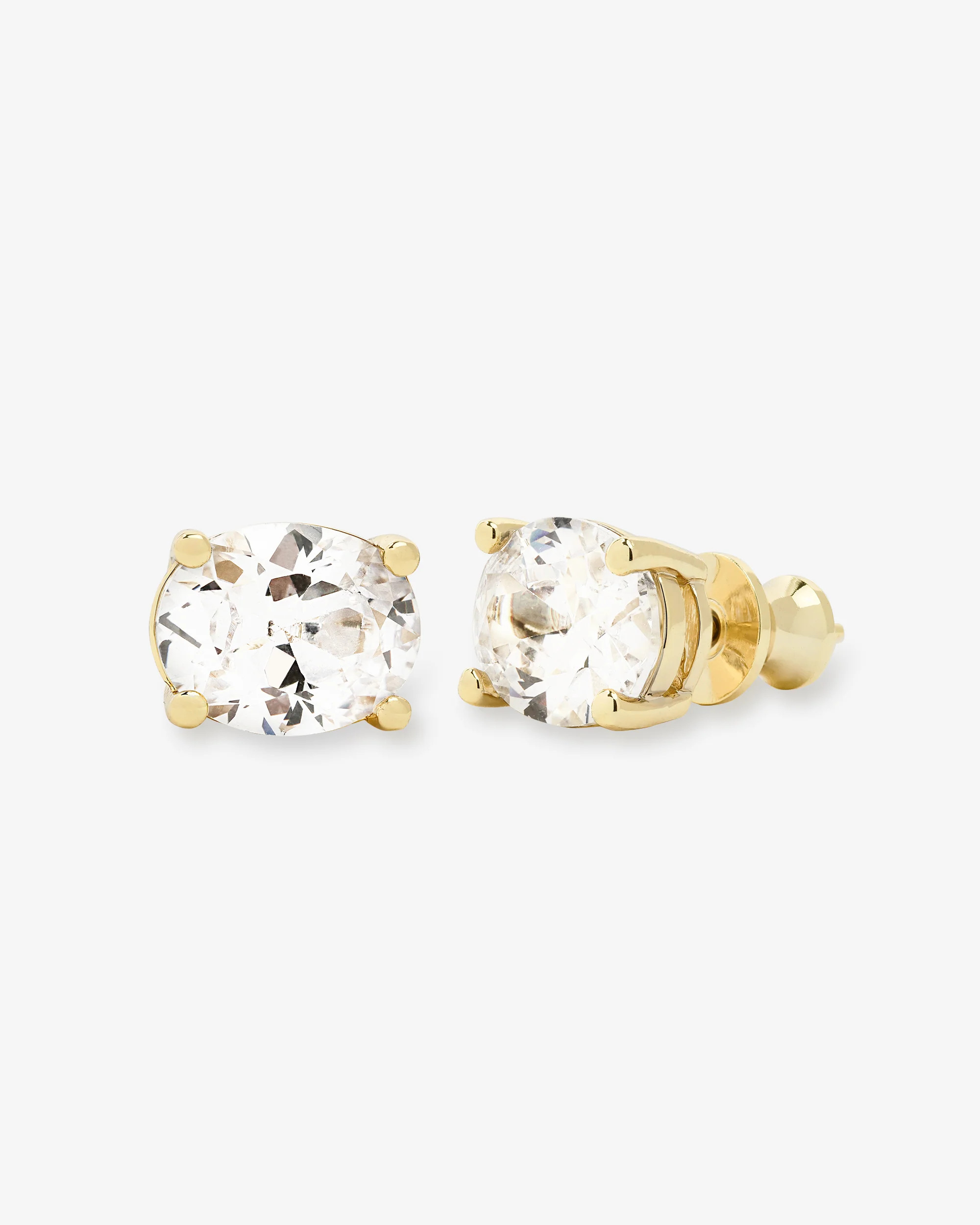 Hello Gorgeous 10mm Studs: Gold & Bold Simulated Diamonds | Melinda Maria Jewelry