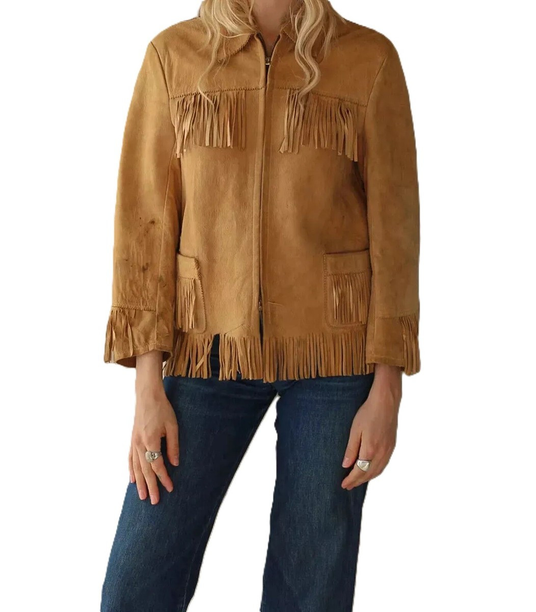 Women's 1940's 1950's Real Suede Leather Fringes Jacket Native American Coat | eBay | eBay US