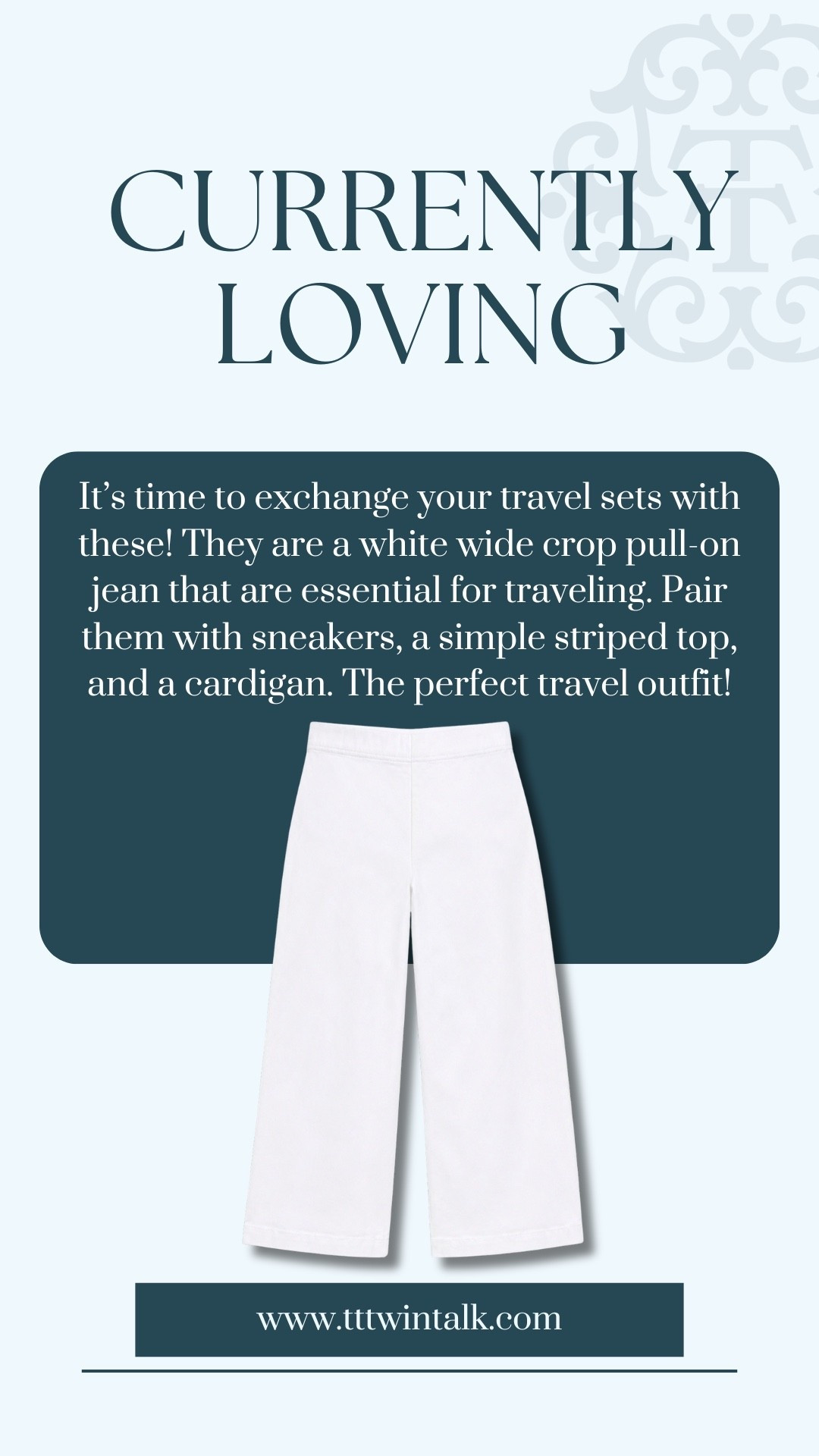 It’s time to exchange your travel sets with these! They are a white wide crop pull-on jean that are essential for traveling. Pair them with sneakers, a simple striped top, and a cardigan. The perfect travel outfit!

#LTKootd #LTKgrwm #LTKdayinmylife