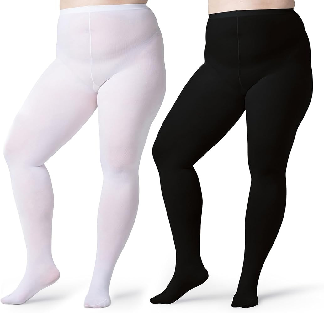 Silky Toes Plus Size Tights for Women Opaque Curvy Nylons Stockings 1-2 Pair Colored 1X 2X 3X 4X ... | Amazon (US)