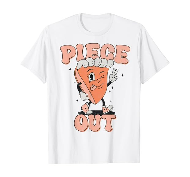 Piece Out Pumpkin Pie Retro Thanksgiving Fall Vibes Groovy T-Shirt | Amazon (US)