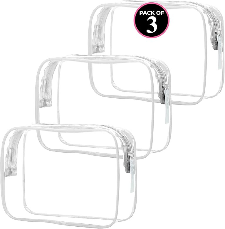 TSA Approved Toiletry Bag - Clear Makeup Bags Quart Size Travel Toiletry Bag, Clear Toiletry Bags... | Amazon (US)