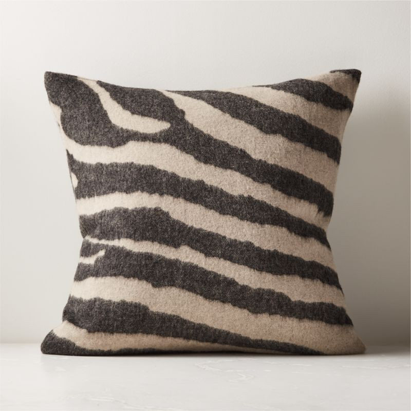 20" Jasira Tiger Wool Throw Pillow | CB2 | CB2