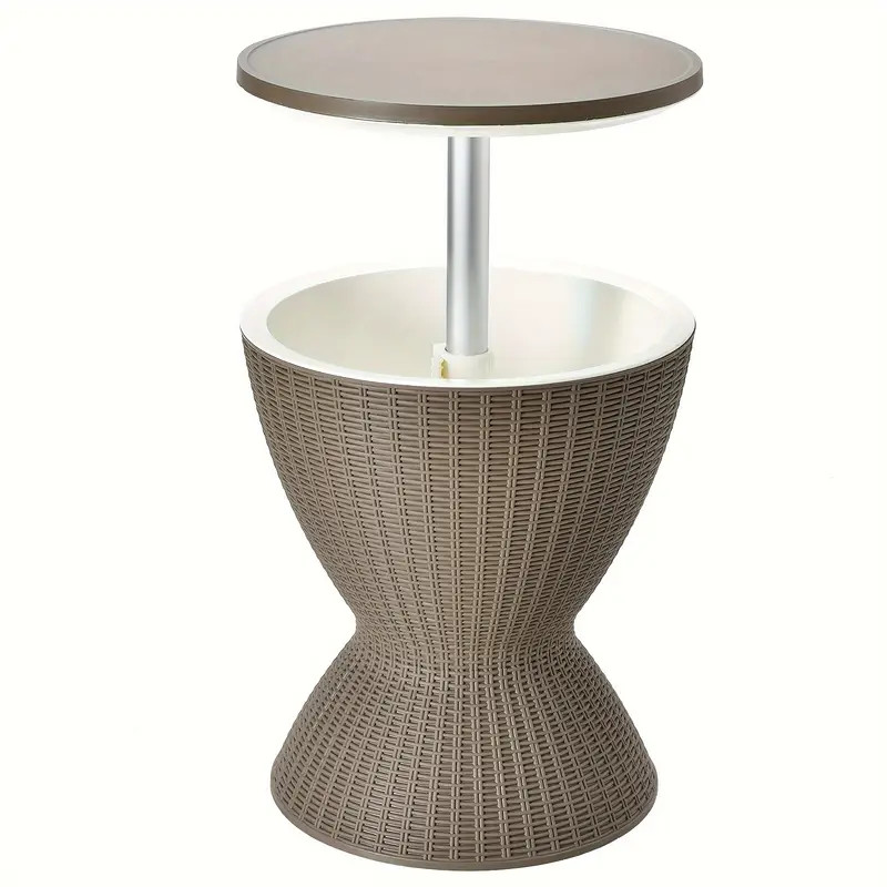 8 Gal Patio Ice Cooler Bucket Cool Bar Side Table W Retractable Tabletop Brown | Shop Now For Lim... | Temu Affiliate Program