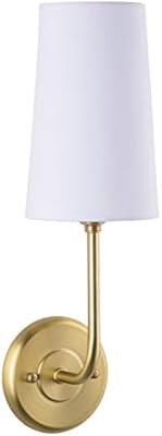 Forma Wall Sconce Light Fixture | Brushed Brass Bathroom Lighting with Fabric Shade LL-SC482-AB | Amazon (US)