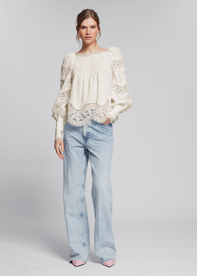 Voluminous Sleeve Lace Detail Blouse | & Other Stories (EU + UK)