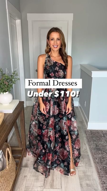 Formal dresses. Fall wedding guest. Party dresses. Winter wedding guest. Black tie wedding guest dress. Black tie optional dress. Wedding guest maxi dress. Floral maxi dress. Gold heels are TTS and very comfy! Code LISA20 works on first time purchases.

#LTKparties #LTKwedding #LTKtravel