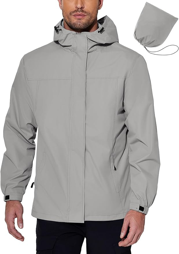 COOFANDY Men's Rain Jacket Waterproof With Hood Lightweight Packable Shell Raincoat Windbreaker F... | Amazon (US)