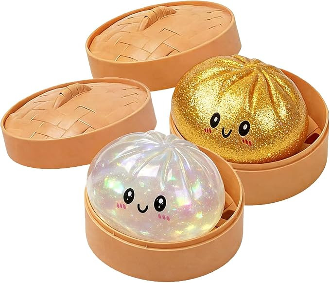 Glitter Dumpling, Glitter Dumpling Squishy with Box, Squishy Dumplings for Stress Relief (White +... | Amazon (US)