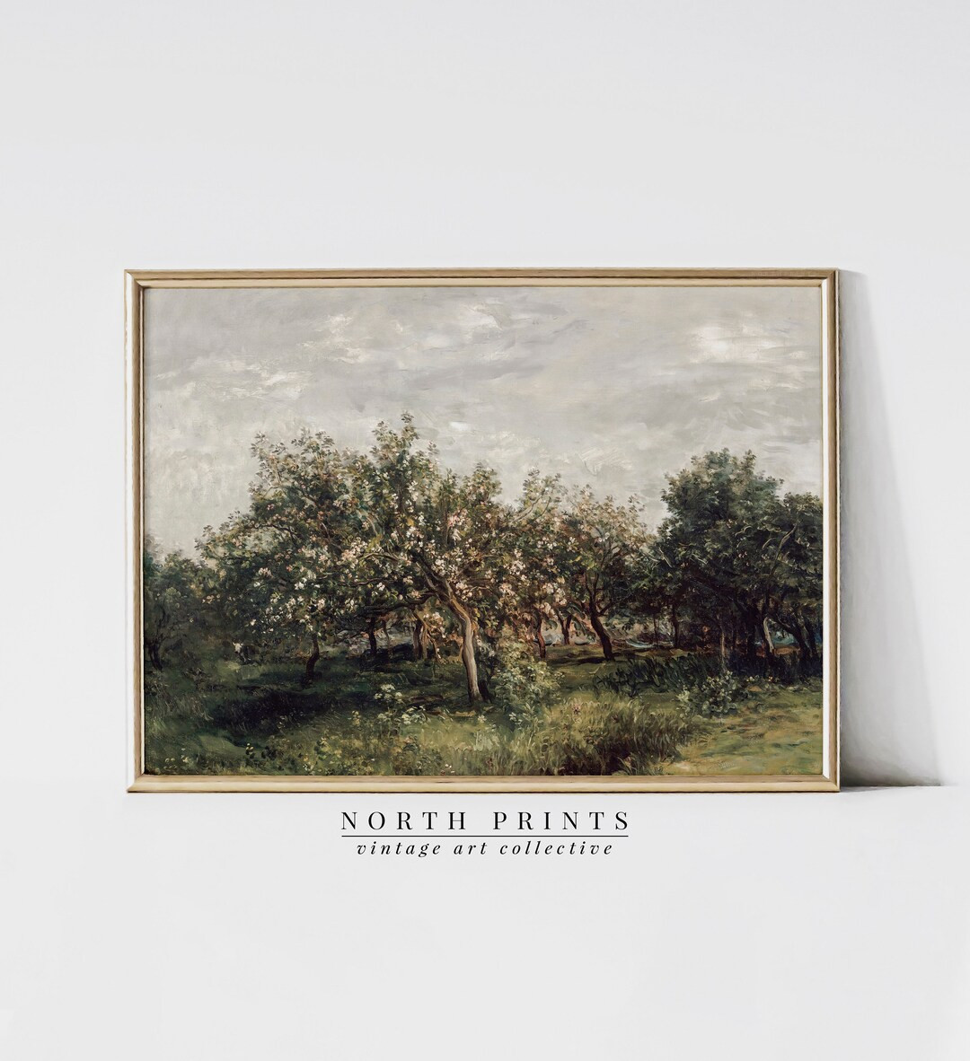 Apple Orchard Landscape Art Print  Vintage Country Painting  - Etsy | Etsy (US)