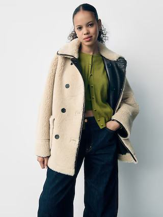 Reversible Recycled Vegan Leather Sherpa Jacket | Gap (US)