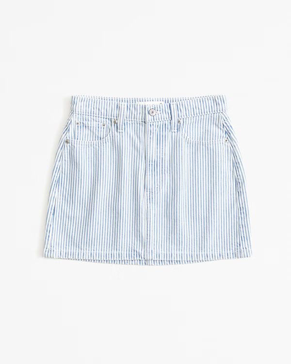 Striped Denim Mini Skirt | Abercrombie & Fitch (US)