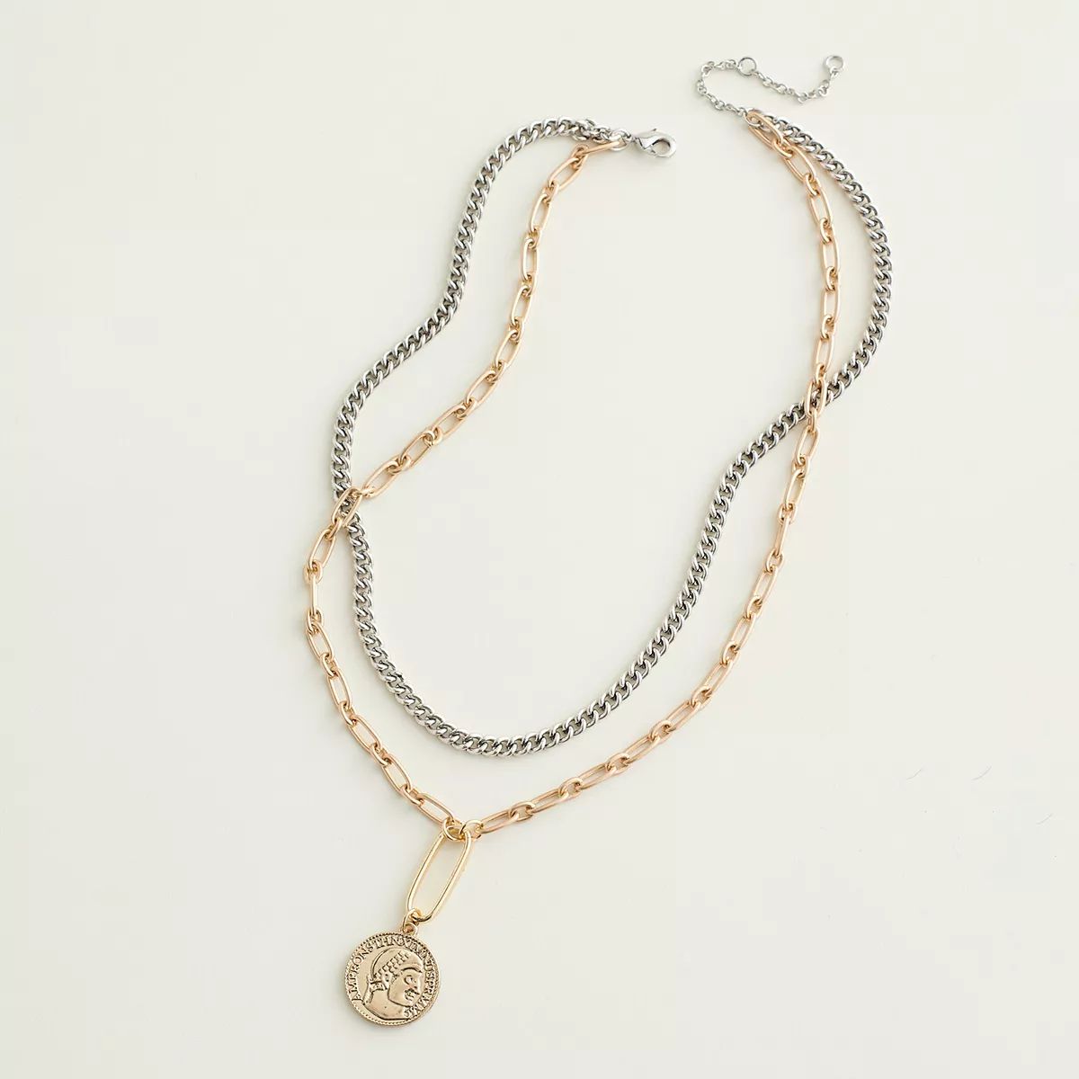 Elizabeth and James Two-Tone Layered Coin Pendant Necklace | Kohl's